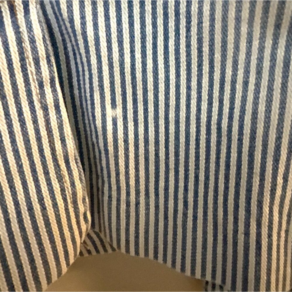 Robert Talbott Blue & White Striped Blazer Jacket L Cotton Blend Womens Tailored - Picture 8 of 9